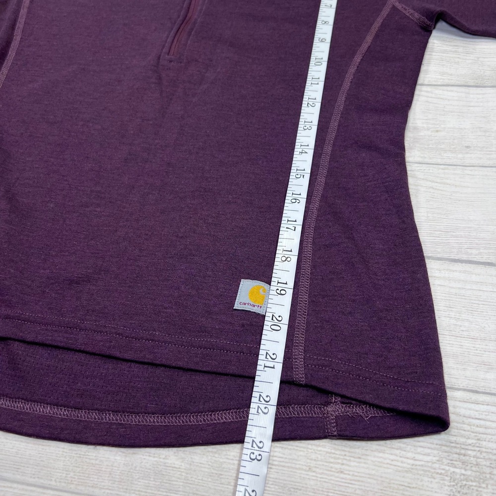 Carhartt Force Pullover Women Medium Purple Quarter Zip Base Layer Top - Picture 7 of 8